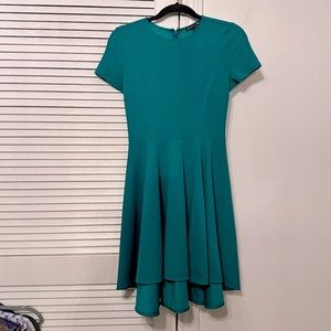 Emerald Green High Low Dress cap sleeve Express